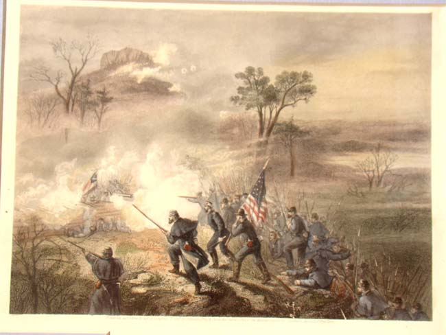 A grouping of Civil War period engravings depicting "The Leaders of the Rebellion" and various Civil War battle scenes. — image 3